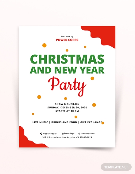 christmas and new year party flyer
