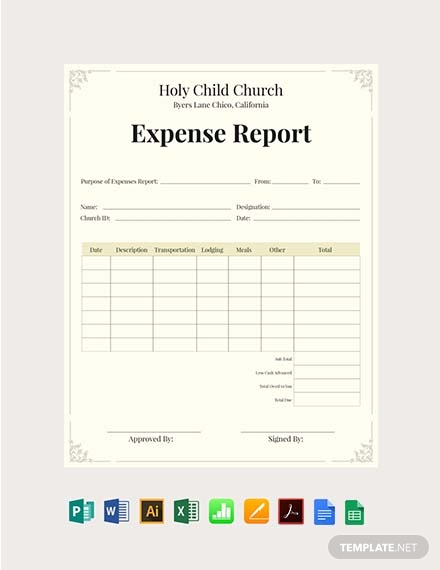 church expense report