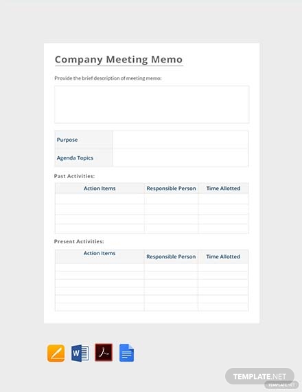 company meeting memo