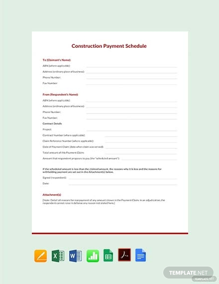 construction payment schedule