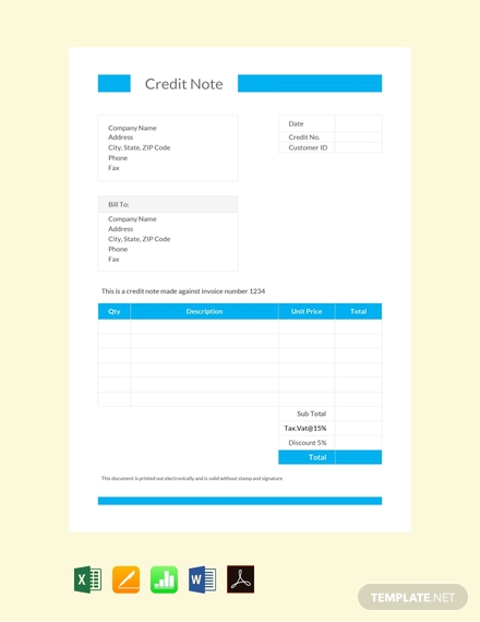 credit note format1