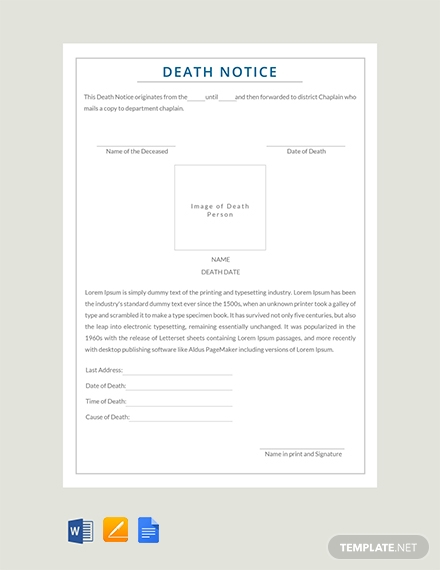 death notice