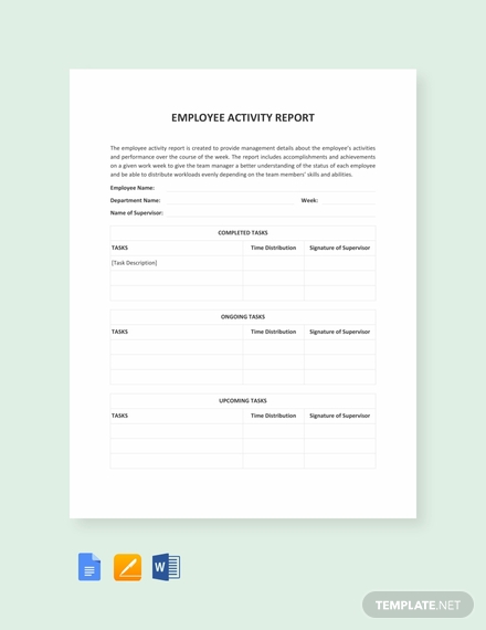 employee activity report