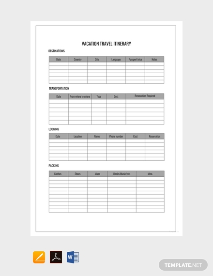 Itinerary In Google Docs 10 Examples Format Sample Examples