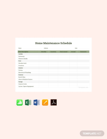 home maintenance schedule1