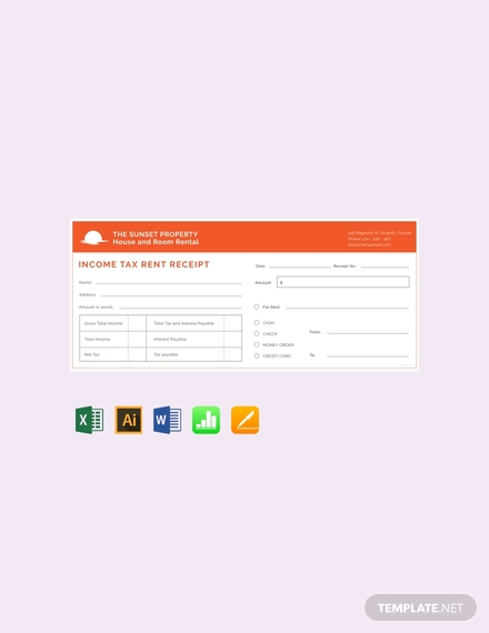 income tax rent receipt sample