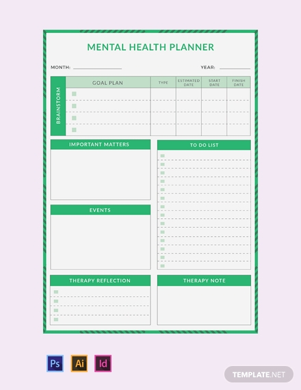 mental health planner