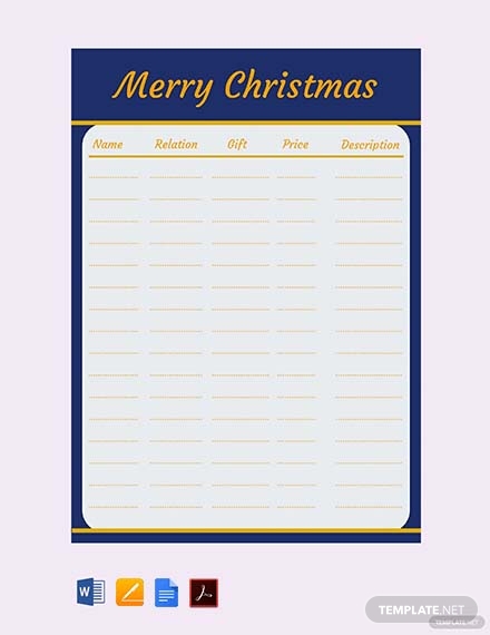 merry christmas gift list