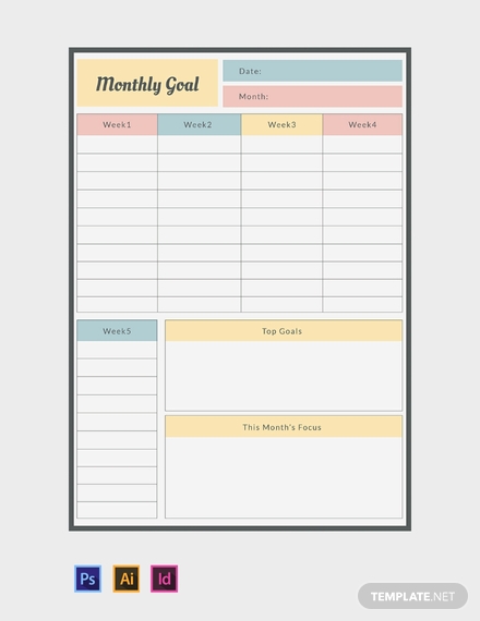 monthly goal planner