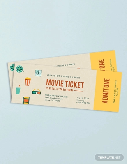 movie ticket invitation