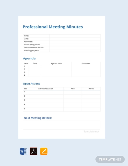 professional meeting minutes