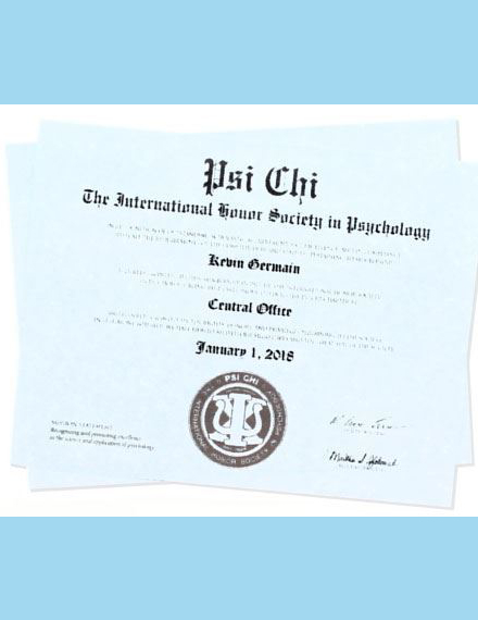 psychology club membership certificate