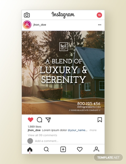 real estate instagram ad