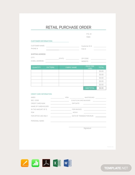 retail purchase order
