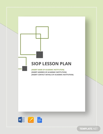 siop lesson plan sample