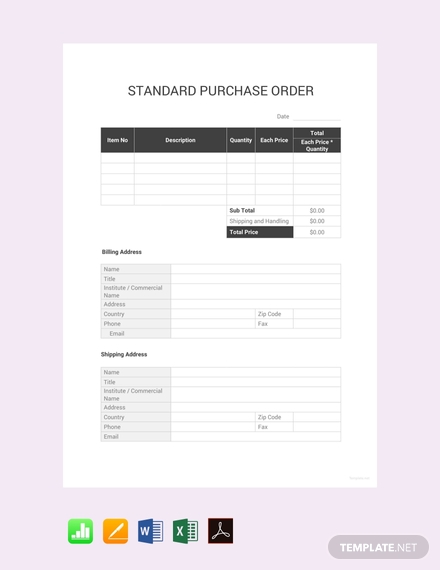 standard purchase order