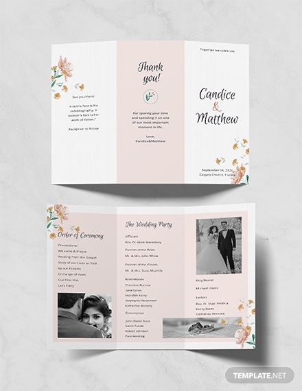 tri fold wedding program