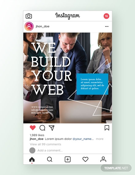 web design instagram ad template