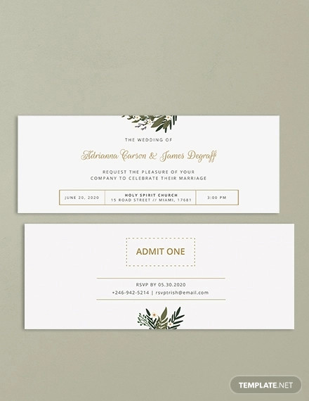 Wedding Invitation Ticket Template