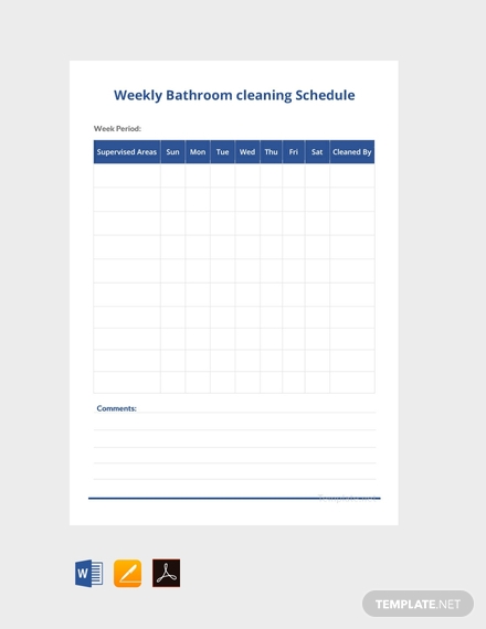 weekly bathroom cleaning schedule