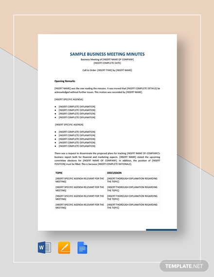 Meeting Minutes in Word - 18+ Examples, Format, Sample | Examples