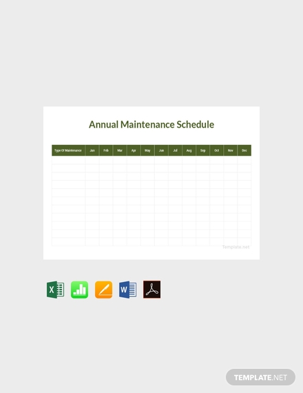 annual maintenance schedule