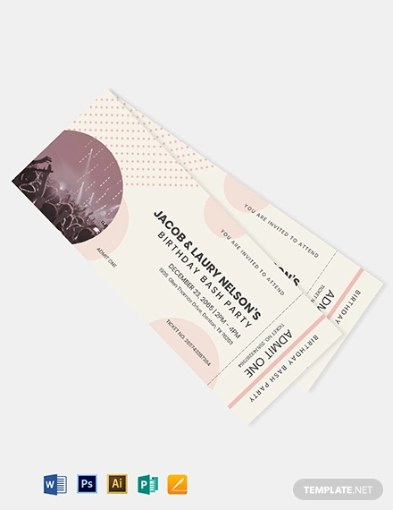bash party event ticket template