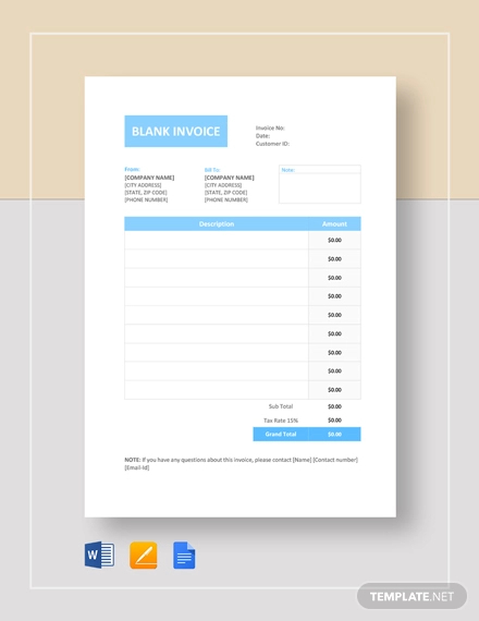 free invoice template for mac pages