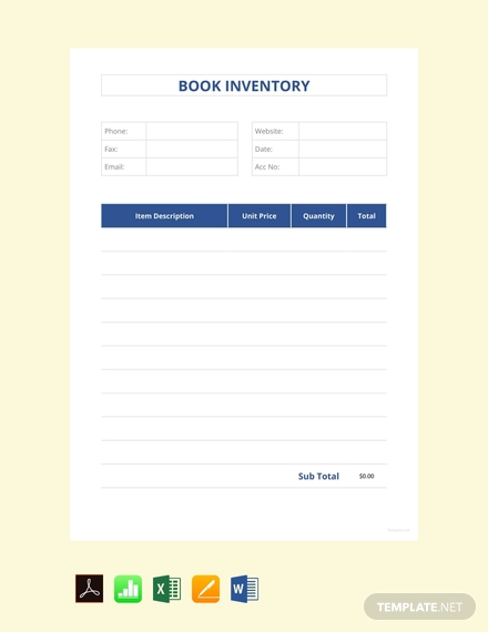 book inventory