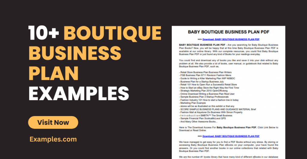 Boutique Business Plan Examples