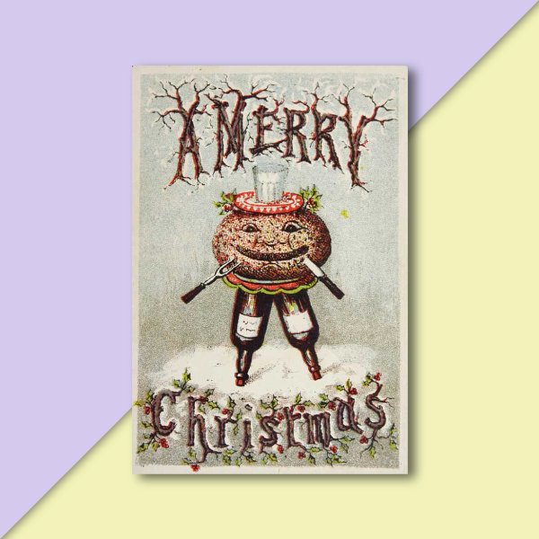 christmas pudding greeting card