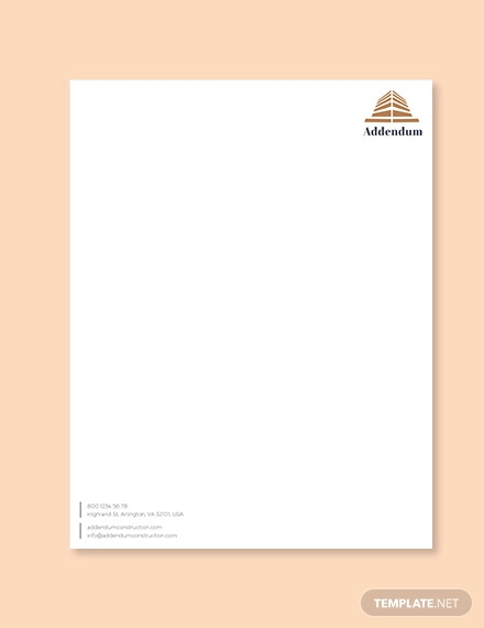 construction company letterhead template