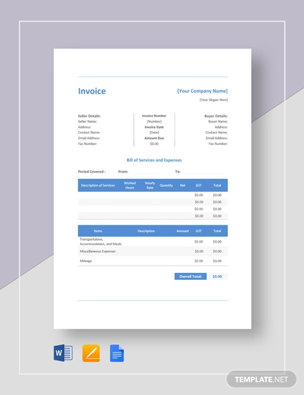 Construction Invoice Template