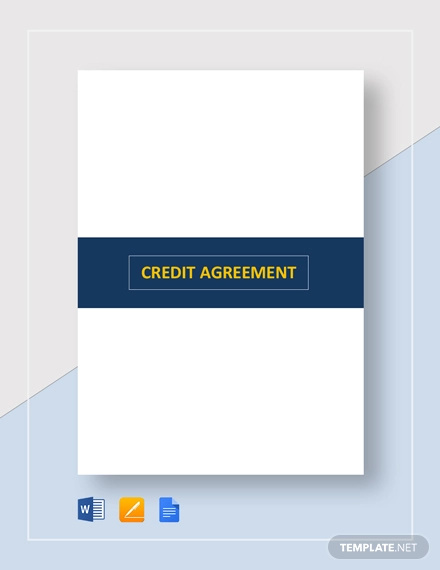 credit agreement sample template