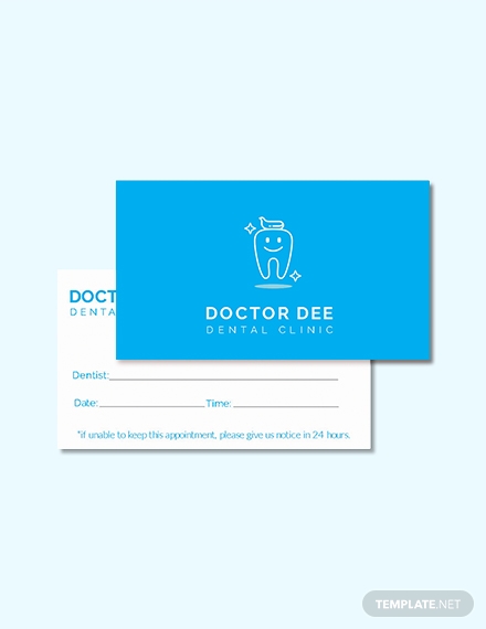dentist appointment card