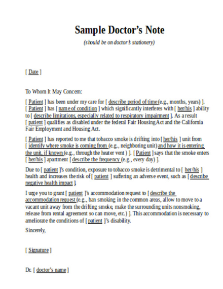 Doctor Note - 15+ Examples, Format, Pdf | Examples