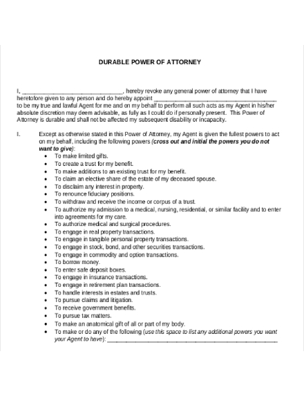 How To Write A Power Of Attorney Letter Examples