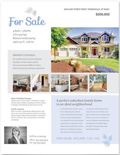editable real estate listing brochure template