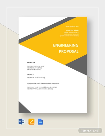 Engineering Project Proposal 15 Examples Google Docs Word Pages   Engineering Proposal Template 