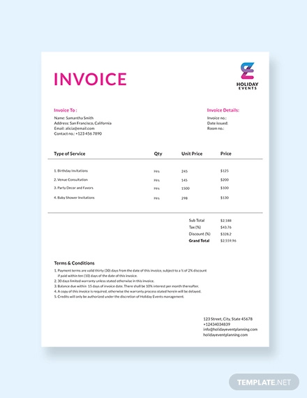 Free Invoice Template For Mac Pages