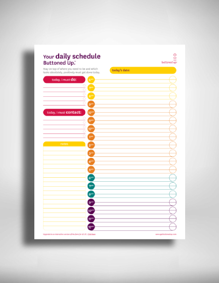 Family Daily Schedule Form