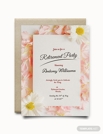 Floral Retirement Party Invitation