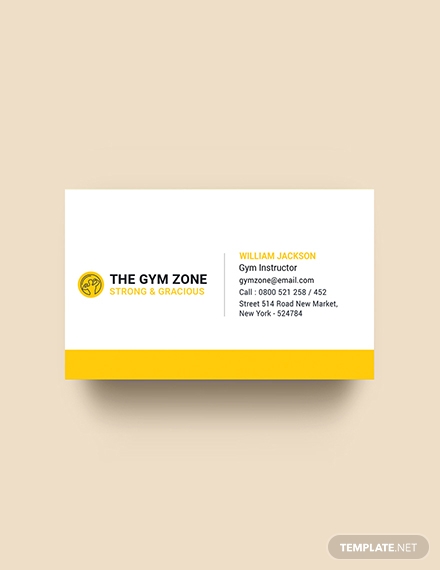 free gym business card template
