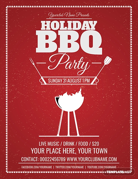 free holiday bbq flyer template