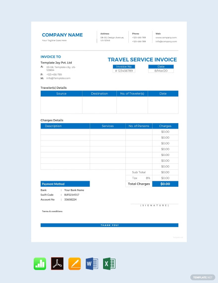 free travel service invoice template1