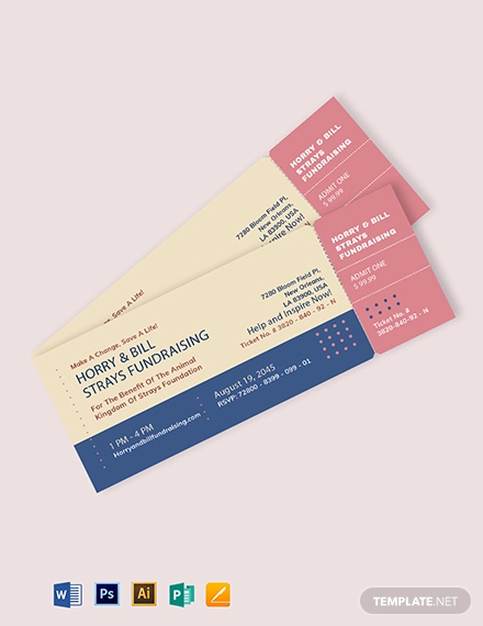 fundraising event ticket template