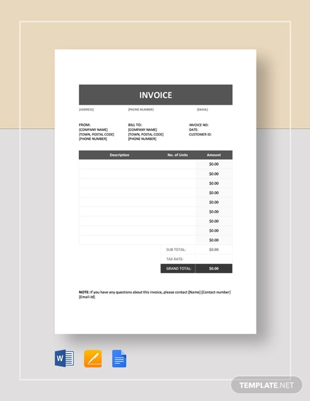 invoice template nz excel