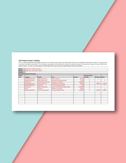 invoice tracking spreadsheet