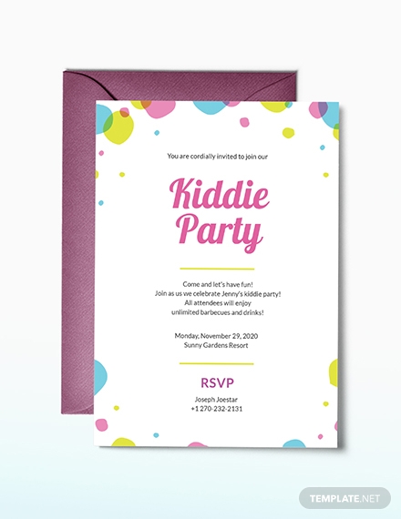 kids party invitation template