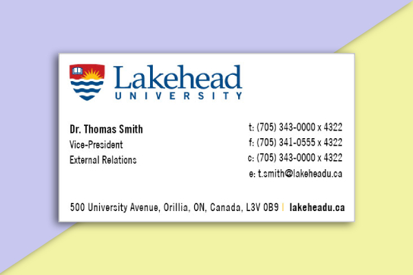 lakehead university business card